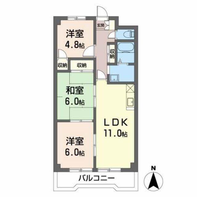プリマベーラS(3LDK/1階)の間取り写真