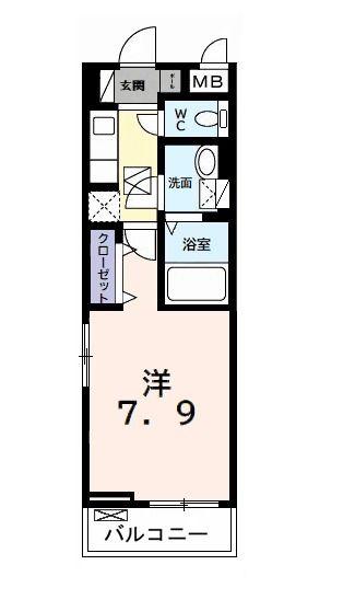 メゾンドール君津(1K/1階)の間取り写真