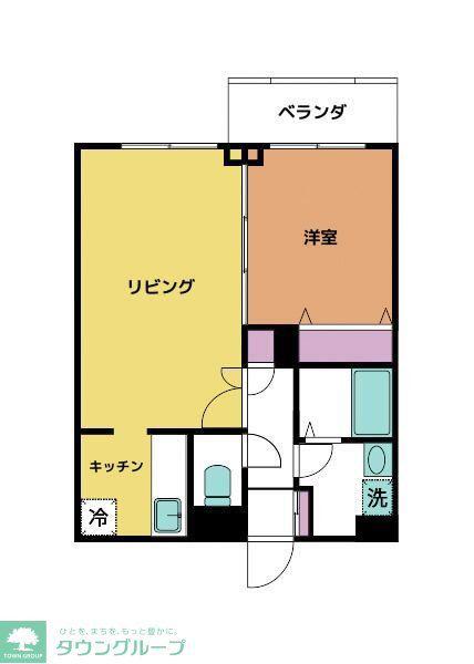 ヴェール新井薬師(1LDK/3階)の間取り写真