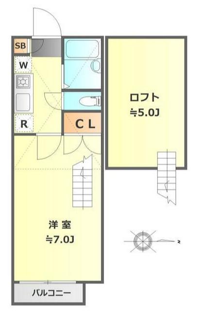 LCNヘランファイブ(1K/2階)の間取り写真