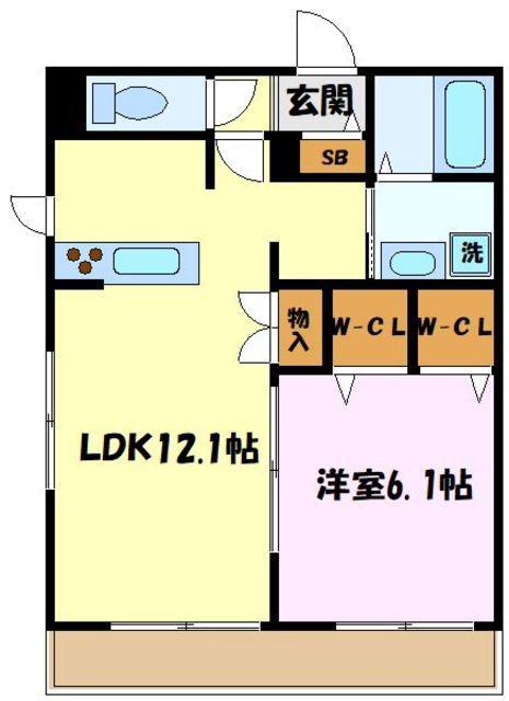 CIELI(1LDK/1階)の間取り写真