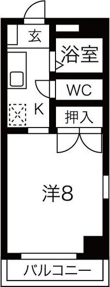アーバンライフヤマゼン(1K/4階)の間取り写真