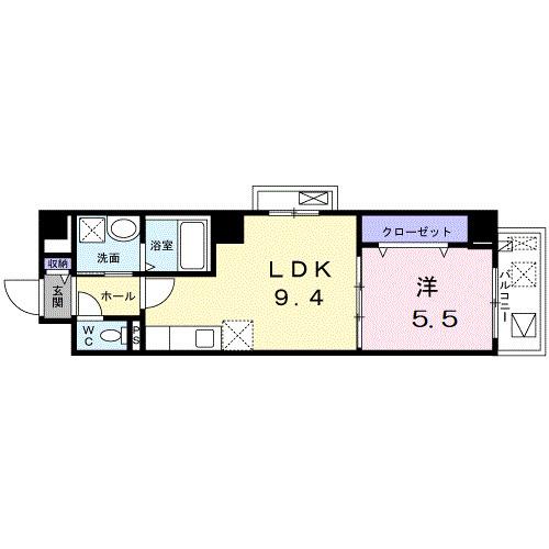 メゾン大淀(1LDK/3階)の間取り写真