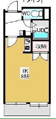 ライフコート(ワンルーム/3階)の間取り写真