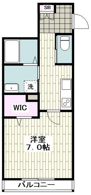シンフォニアS(1K/2階)の間取り写真