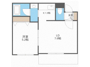 コンフォートステイ南郷通(1LDK/3階)の間取り写真