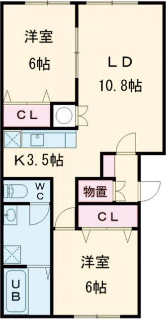 ラメゾンIII(2LDK/2階)の間取り写真