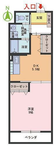 ルシェリア高木(1DK/3階)の間取り写真