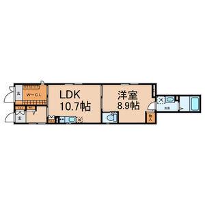 ヴァリアシオン(1LDK/1階)の間取り写真