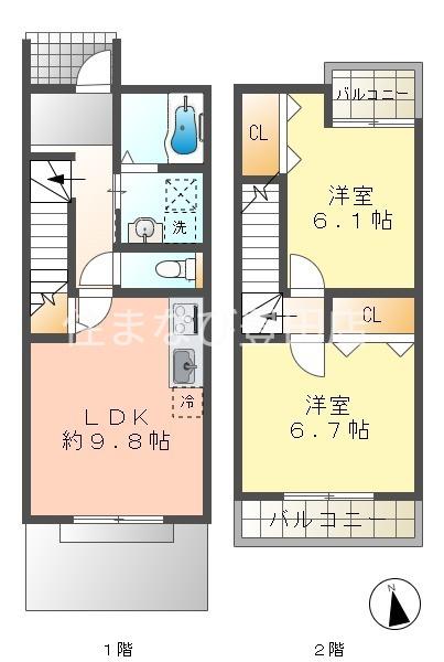 LA・FOGLIA(2LDK/1階)の間取り写真