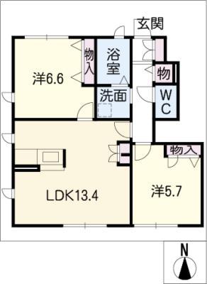 プレミール コート(2LDK/1階)の間取り写真