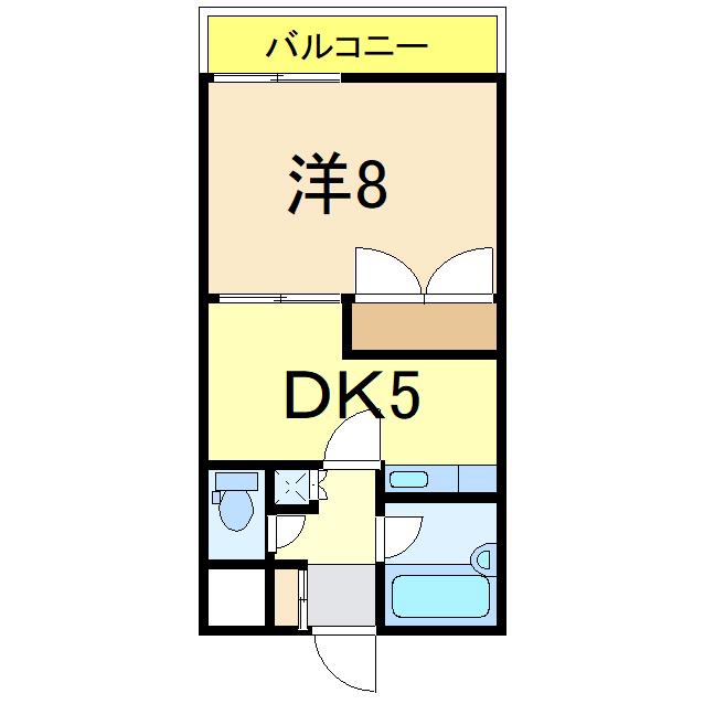 ノーベルウジタ(1DK/3階)の間取り写真