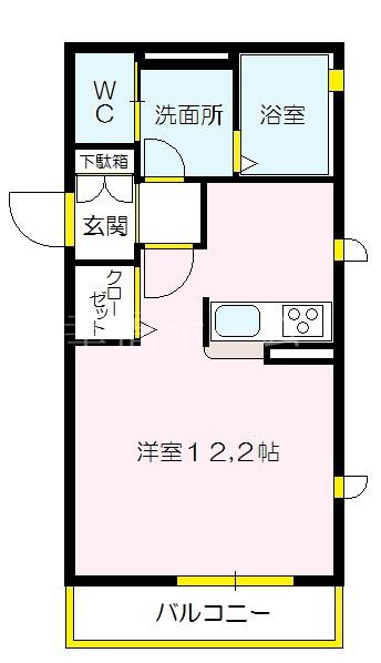 シャーメゾン京橋II(ワンルーム/1階)の間取り写真