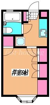 メゾン大野III(1K/2階)の間取り写真