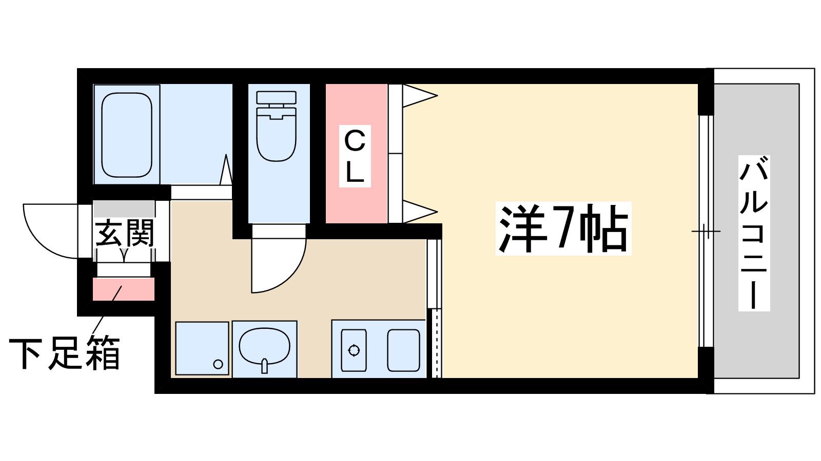 阪急宝塚線 三国駅(大阪) 徒歩5分 3階建 築21年(1K/3階)の間取り写真