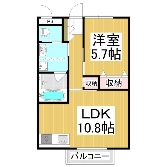 プランヴェール早苗町(1LDK/1階)の間取り写真