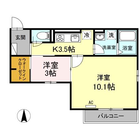 プラティーク安良田(2K/3階)の間取り写真