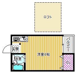 フォンタルサウス(ワンルーム/3階)の間取り写真
