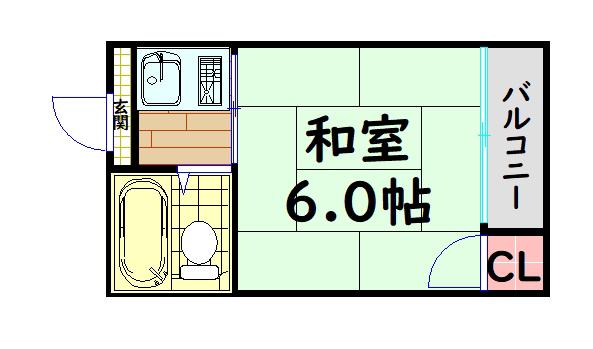 プレアール材木町(ワンルーム/2階)の間取り写真