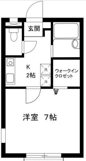 シャルマン(1K/2階)の間取り写真