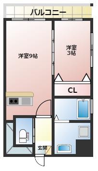 PRIMAVERA(1LDK/4階)の間取り写真
