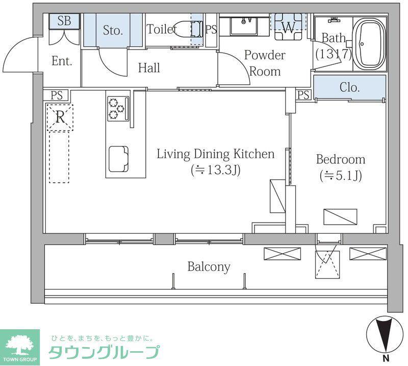 MOCXION PREMIUM四谷大京町(1LDK/3階)の間取り写真