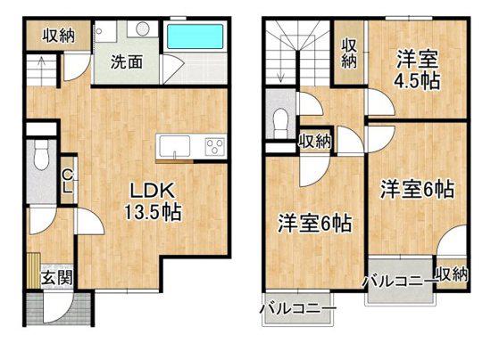SOYO TERRACE 荒江(3LDK/1階)の間取り写真