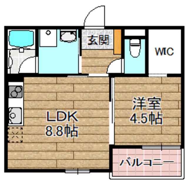 ボヌール高槻(1LDK/3階)の間取り写真