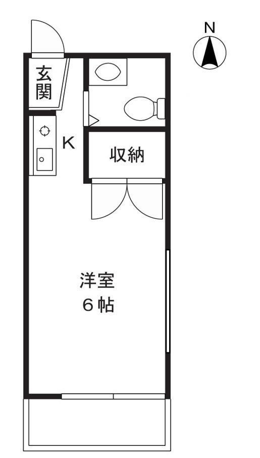 ハイツ斎藤(ワンルーム/2階)の間取り写真