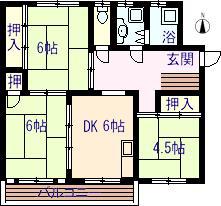 ハイツ福田(3DK/2階)の間取り写真