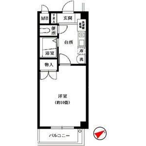カーサ新栄(1K/2階)の間取り写真