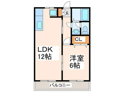 第1上村ハイツ(1LDK/3階)の間取り写真