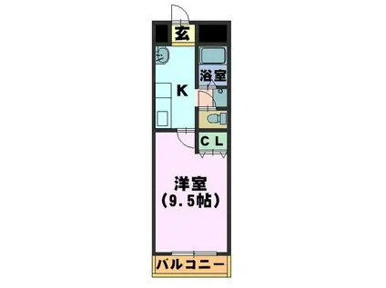 COMODO MOTOYAMA(1K/4階)の間取り写真