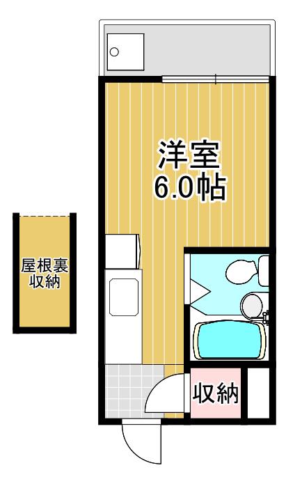 ロイヤルハイツ川西(ワンルーム/3階)の間取り写真