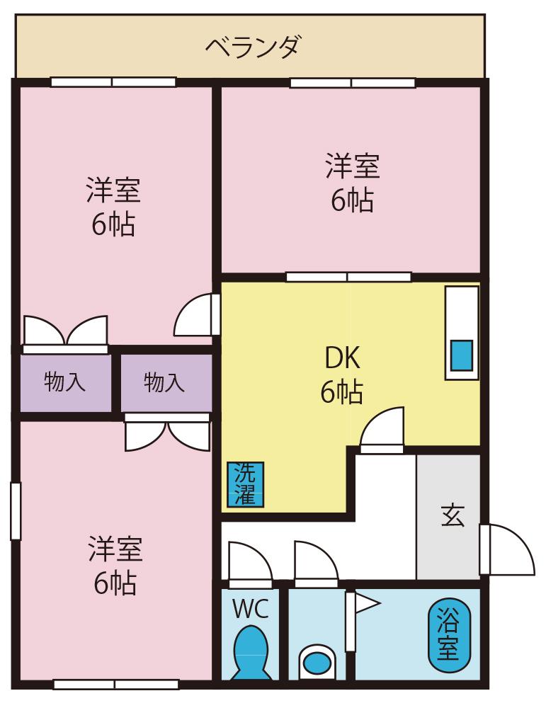 サンクリスタルI(3DK/2階)の間取り写真