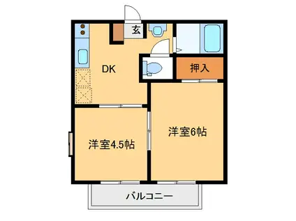 サンアイリス(2DK/1階)の間取り写真