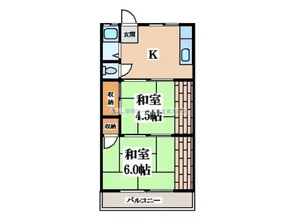 ハニータニガワ(2K/1階)の間取り写真