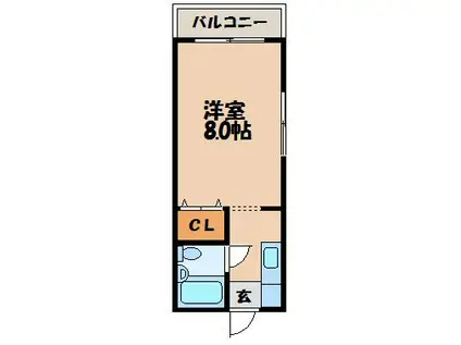 グレイス三原(ワンルーム/2階)の間取り写真