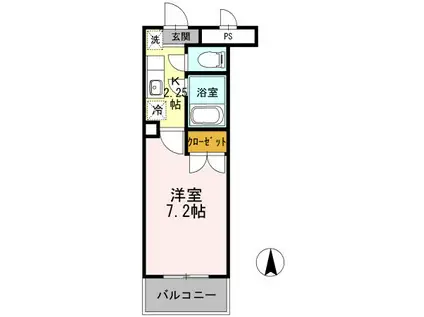スカイハイム花園(1K/1階)の間取り写真