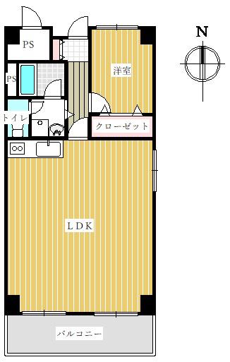 アーバン茜(1LDK/5階)の間取り写真