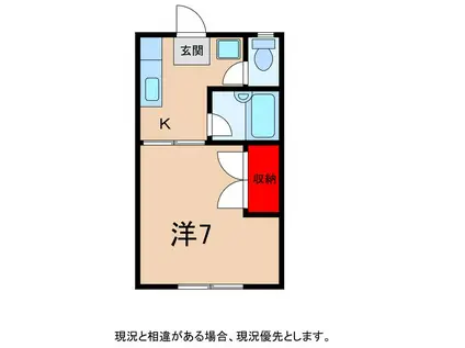 ウッドハウス(1K/2階)の間取り写真