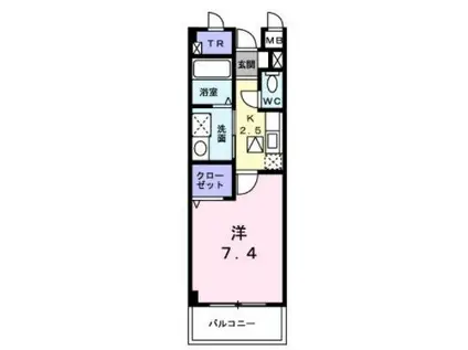 シャン・ド・フルール岸和田(1K/3階)の間取り写真