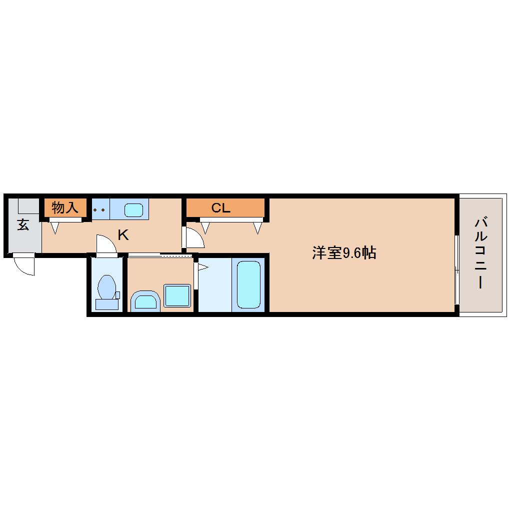 ガルデニア I(1K/2階)の間取り写真