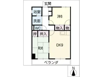 ラフォーレ甚目寺(2DK/8階)の間取り写真