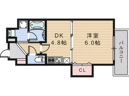 エスカーサ大阪阿倍野パークビュー(1DK/10階)の間取り写真