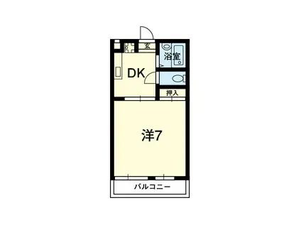 シャルム熊本NO.3(1DK/3階)の間取り写真