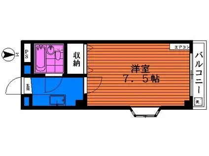 サンユウハイツ(1K/3階)の間取り写真