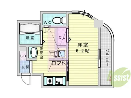 エステムコート新大阪Ⅲステーションプラザ(1K/2階)の間取り写真