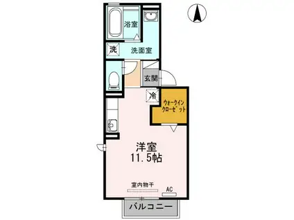 LIBERTY中須(ワンルーム/2階)の間取り写真