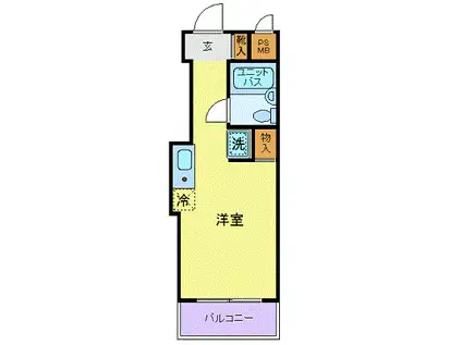 スカイコート世田谷用賀(ワンルーム/5階)の間取り写真